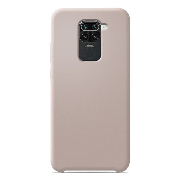 Plain Soft Touch rosa sand silikonfodral som är kompatibelt med Xiaomi Redmi Note 9