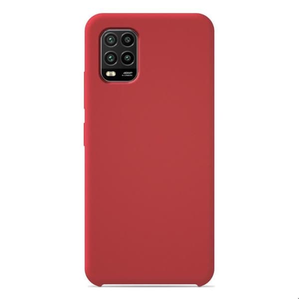 Vanligt Soft Touch Red silikonfodral som är kompatibelt med Xiaomi Mi 10 Lite