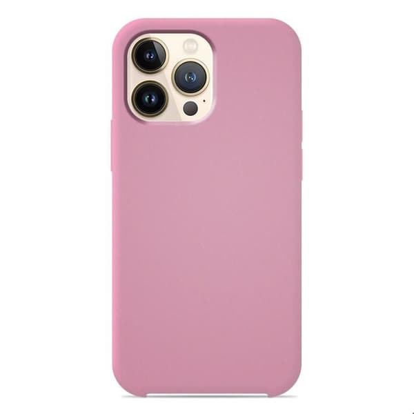 Vanligt Soft Touch Pink silikonfodral som är kompatibelt med iPhone 13 Pro Max
