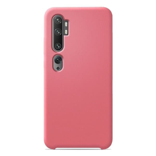 Vanligt Soft Touch Pink silikonfodral som är kompatibelt med Xiaomi Mi Note 10