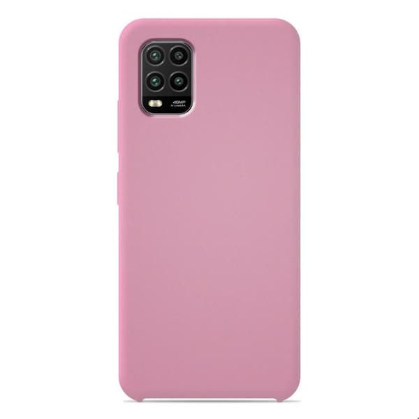 Vanligt Soft Touch Pink silikonfodral som är kompatibelt med Xiaomi Mi 10 Lite