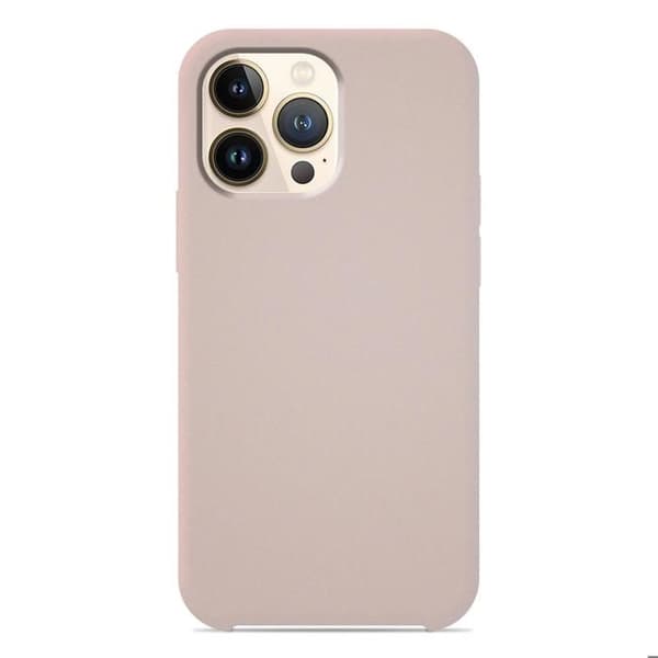 Vanligt Soft Touch rosa sand silikonfodral som är kompatibelt med iPhone 13 Pro Max