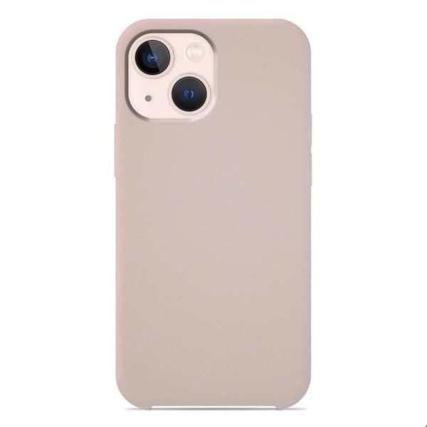 Vanligt Soft Touch rosa sand silikonfodral som är kompatibelt med iPhone 13 Mini