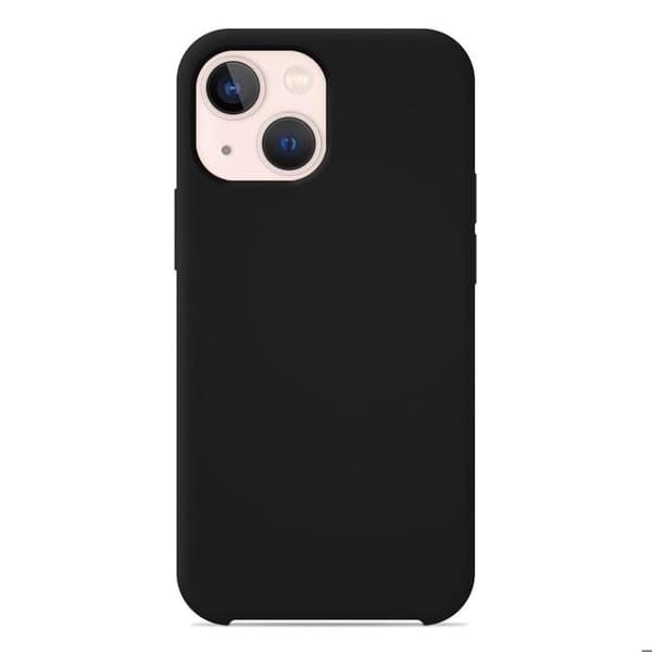 Vanligt Soft Touch Svart silikonfodral som är kompatibelt med iPhone 13 Mini
