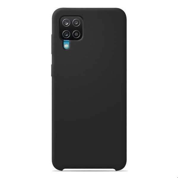 Vanligt Soft Touch Svart silikonfodral som är kompatibelt med Samsung Galaxy A12 5G