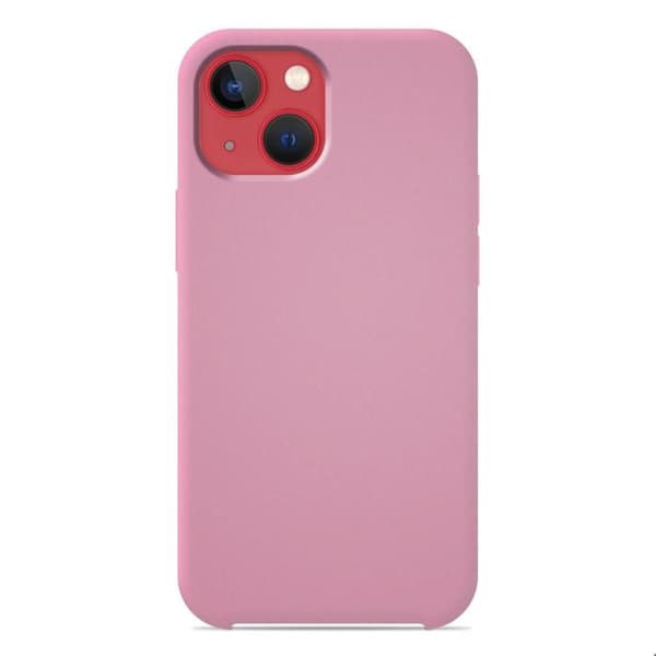 Vanligt Soft Touch Pink silikonfodral som är kompatibelt med iPhone 13