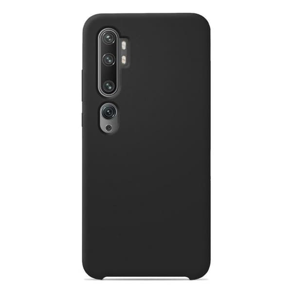 Vanligt Soft Touch Black silikonfodral som är kompatibelt med Xiaomi Mi Note 10