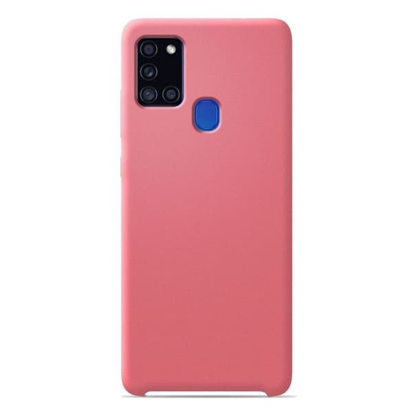 Vanligt Soft Touch Salmon silikonfodral som är kompatibelt med Samsung Galaxy A21S