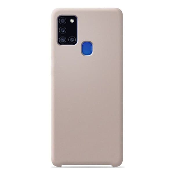 Vanligt Soft Touch rosa sand silikonfodral som är kompatibelt med Samsung Galaxy A21S