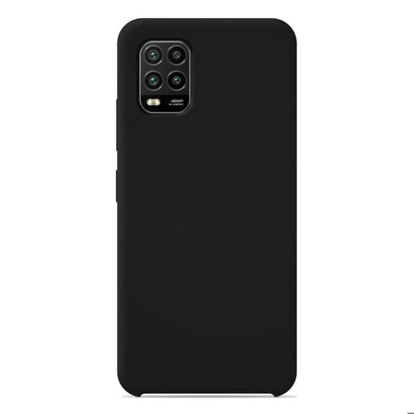 Vanligt Soft Touch Svart silikonfodral som är kompatibelt med Xiaomi Mi 10 Lite