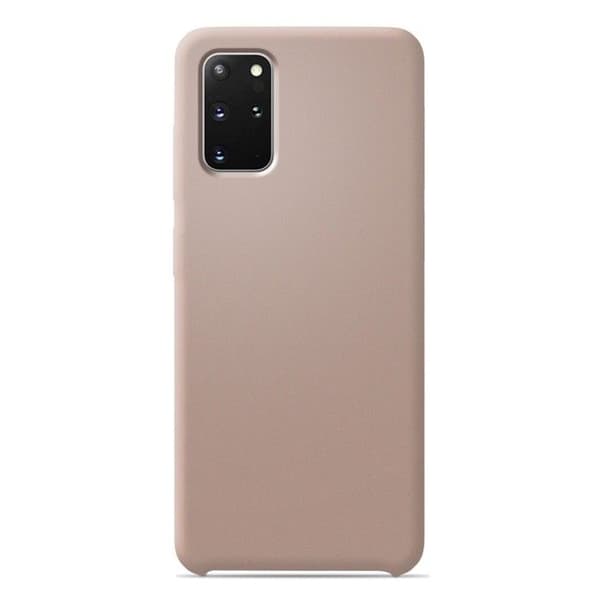 Vanligt Soft Touch rosa sand silikonfodral som är kompatibelt med Samsung Galaxy S20 Plus