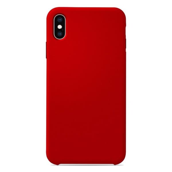 Vanligt Soft Touch Red silikonfodral som är kompatibelt med iPhone XS Max