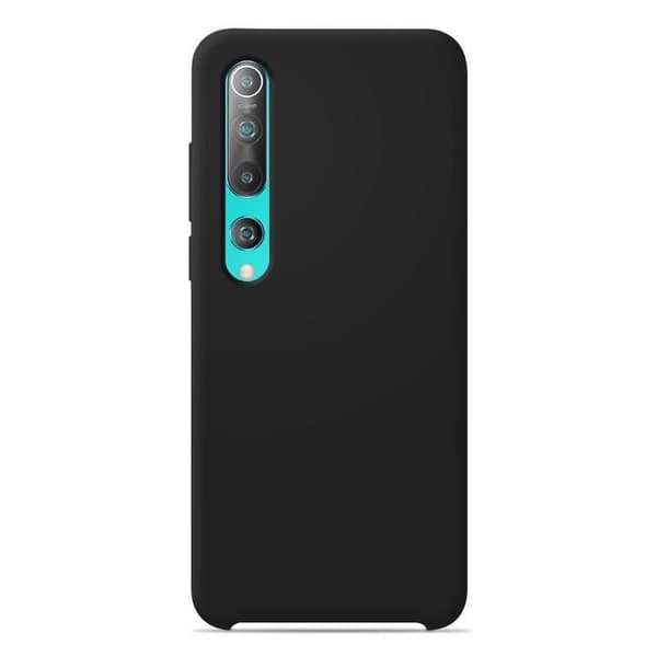 Vanligt Soft Touch Svart silikonfodral som är kompatibelt med Xiaomi Mi 10 Mi 10 Pro