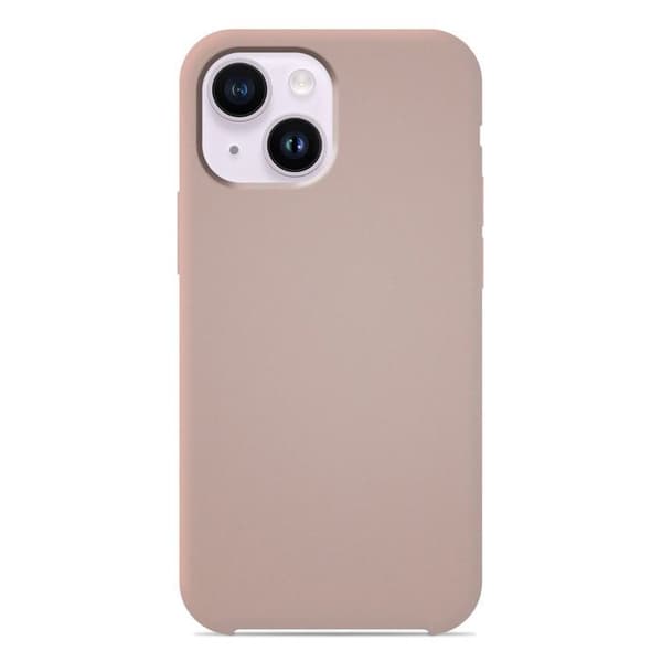 Vanligt Soft Touch rosa sand silikonfodral som är kompatibelt med iPhone 14