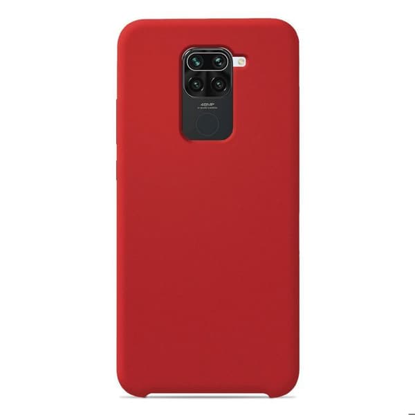 Vanligt Soft Touch Red silikonfodral som är kompatibelt med Xiaomi Redmi Note 9