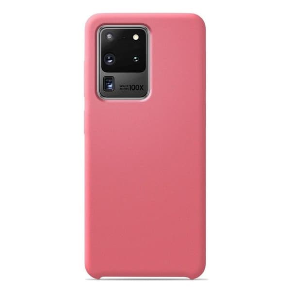 Vanligt Soft Touch Pink silikonfodral som är kompatibelt med Samsung Galaxy S20 Ultra