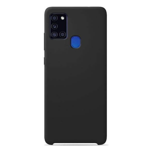 Vanligt Soft Touch Svart silikonfodral som är kompatibelt med Samsung Galaxy A21S