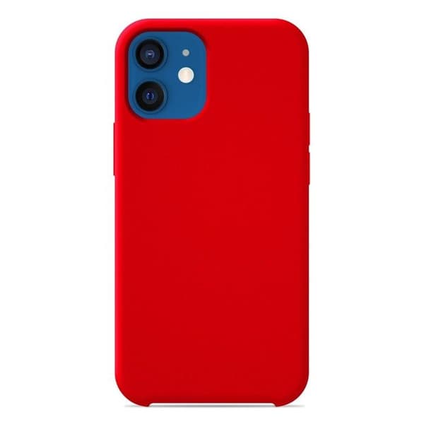 Vanligt Soft Touch Red silikonfodral som är kompatibelt med iPhone 12