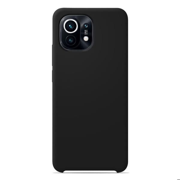 Vanligt Soft Touch Black silikonfodral som är kompatibelt med Xiaomi Mi 11