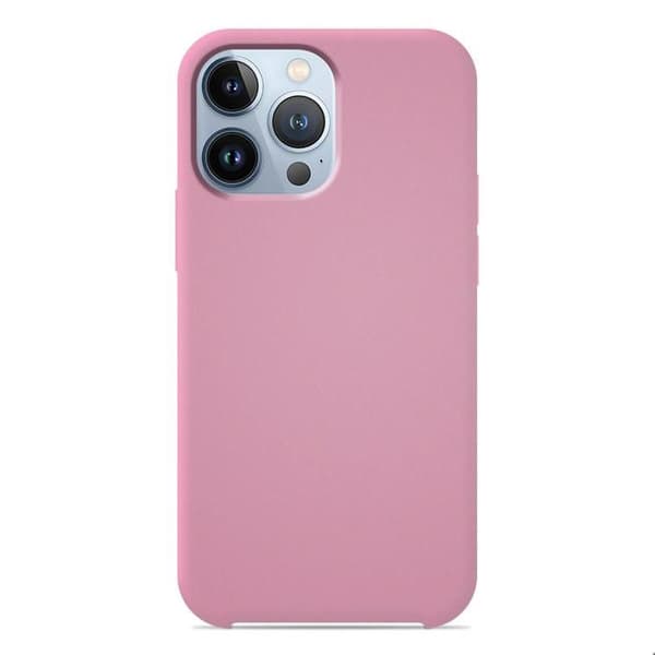 Vanligt Soft Touch Pink silikonfodral som är kompatibelt med iPhone 13 Pro