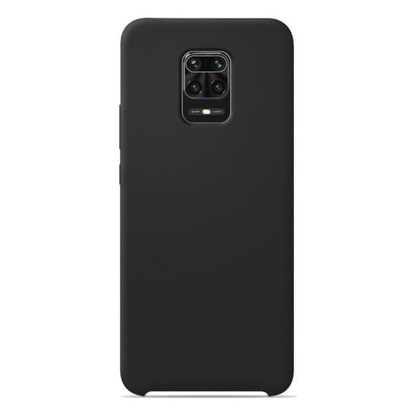 Vanligt Soft Touch Svart silikonfodral som är kompatibelt med Xiaomi Redmi Note 9 Pro