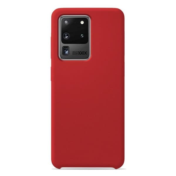 Vanligt Soft Touch Red silikonfodral som är kompatibelt med Samsung Galaxy S20 Ultra