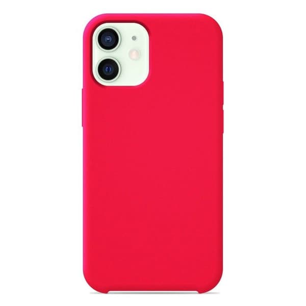 Vanligt Soft Touch Pink silikonfodral som är kompatibelt med iPhone 12 Mini