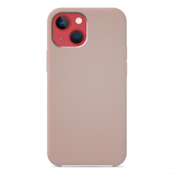 Vanligt Soft Touch rosa sand silikonfodral som är kompatibelt med iPhone 13