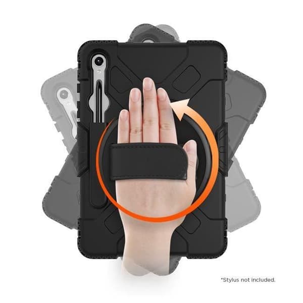 Fodral till Galaxy Tab S9/S9 FE - EIGER - Fullständigt skydd - 360° roterande handtag
