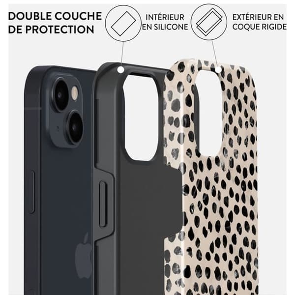 Coque för iPhone 15 Plus MagSafe Tough Antichocs Modell Almond Latte Burga Beige
