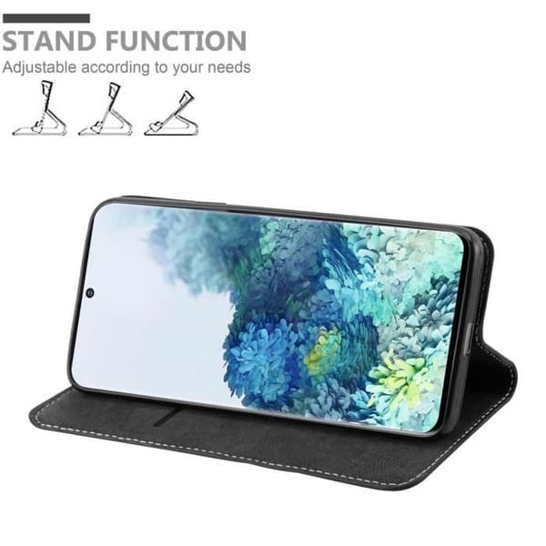 Coque - Cadorabo - Samsung Galaxy S20 - Similicuir - Svart - Magnetstängning