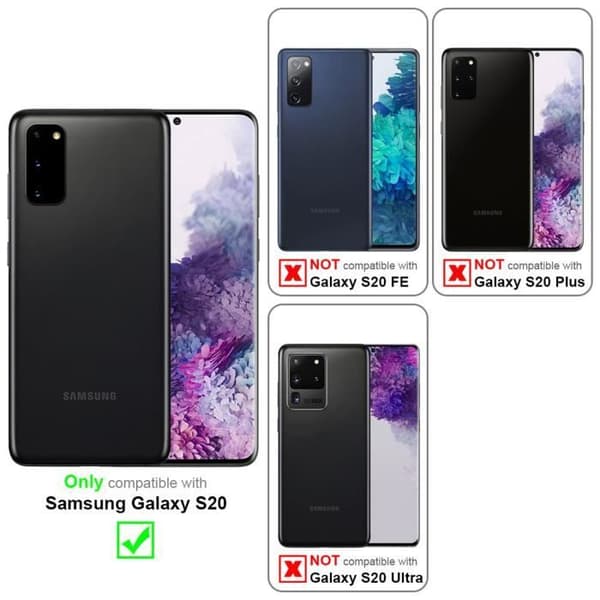 Coque - Cadorabo - Samsung Galaxy S20 - Similicuir - Svart - Magnetstängning