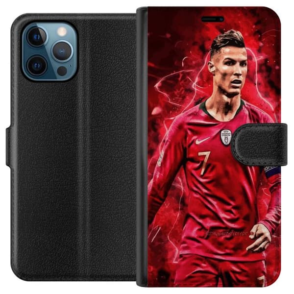 Apple iPhone 12 Pro Lompakkokotelo Ronaldon Taidot - CR7 Suunnittelu Aidolle Kannattajalle