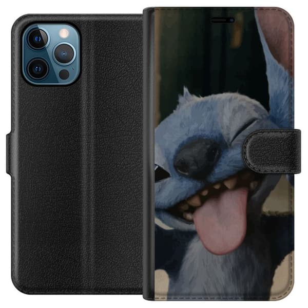 Apple iPhone 12 Pro Max Tegnebogsetui Stitch Sød Alien - Blå Favorit fra Ydre Rummet