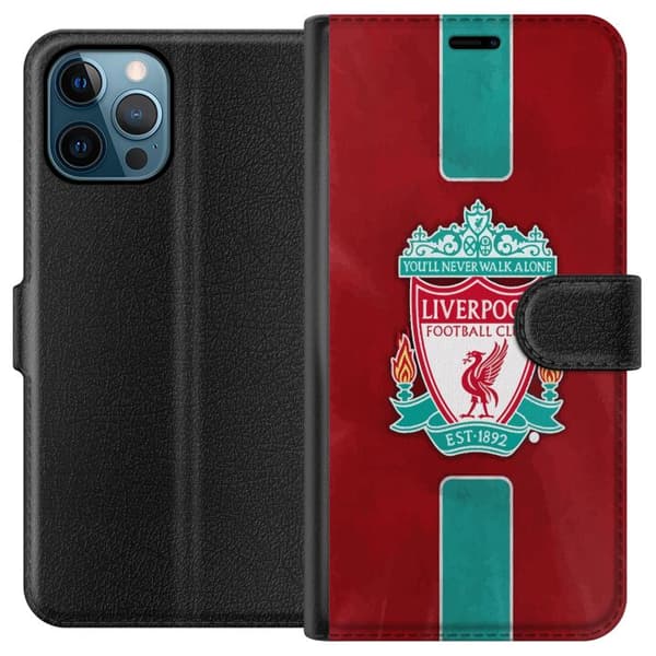 Apple iPhone 12 Pro Max Tegnebogsetui Liverpool FC - Klassisk Fodboldstolthed i Rødt