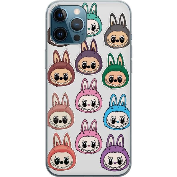 Apple iPhone 12 Pro Max Gjennomsiktig deksel Labubu Macaron Monster - Søt Samlefigur med Stil