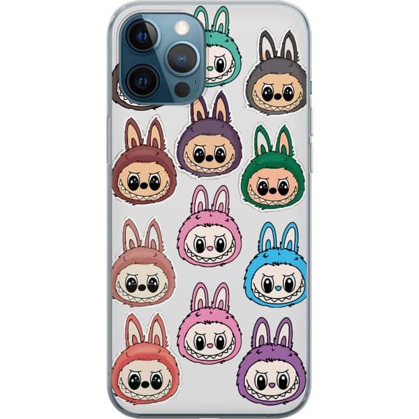 Apple iPhone 12 Pro Gjennomsiktig deksel Labubu Macaron Monster - Søt Samlefigur med Stil