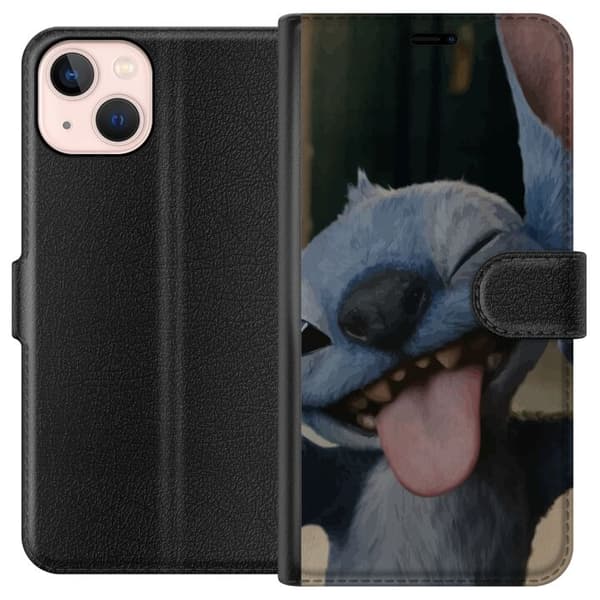 Apple iPhone 13 mini Tegnebogsetui Stitch Sød Alien - Blå Favorit fra Ydre Rummet