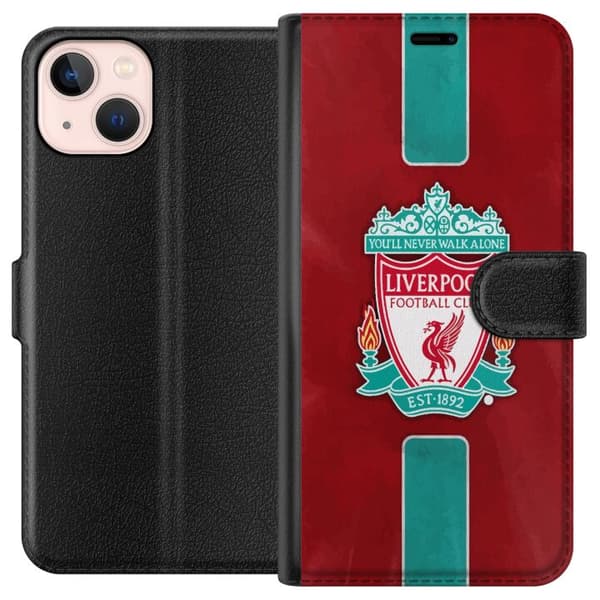 Apple iPhone 13 mini Tegnebogsetui Liverpool FC - Klassisk Fodboldstolthed i Rødt