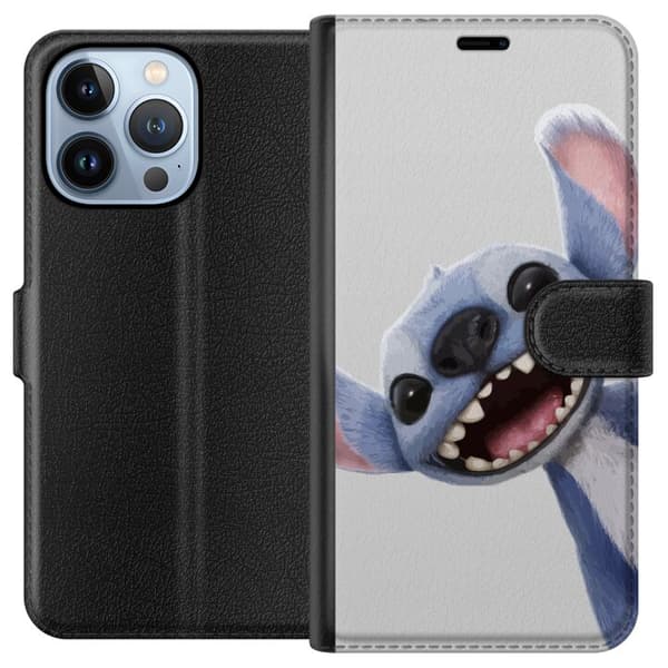 Apple iPhone 13 Pro Lompakkokotelo Stitch liikkeessä - Kawaii-suunnittelu faneille ja lapsille