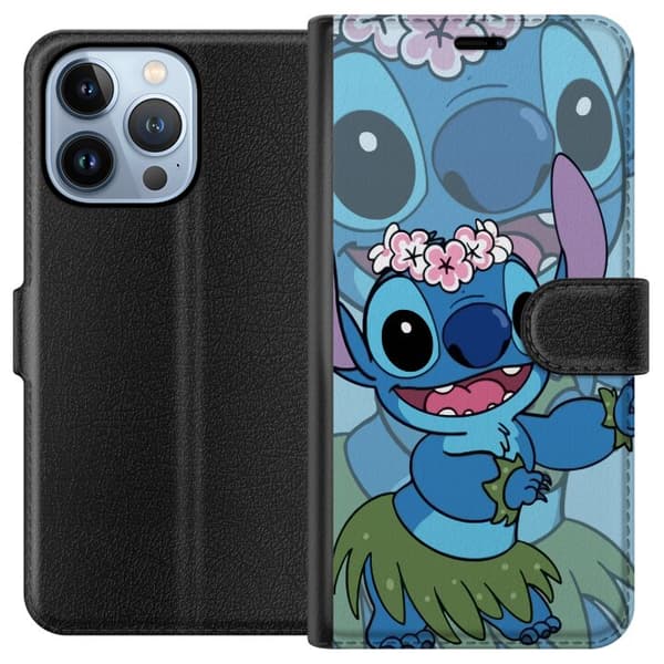 Apple iPhone 13 Pro Lommeboketui Stitch under stjernene - Magisk Anime-stil