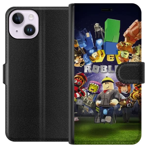 Apple iPhone 14 Tegnebogsetui Roblox Verden - Gaming Eventyr for Børn og Unge