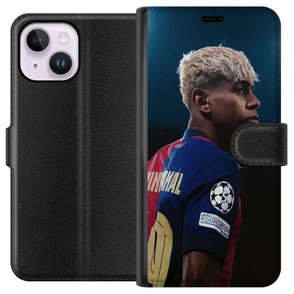 Apple iPhone 14 Plus Tegnebogsetui Lamine Yamal - Barcelonas Wunderkind i fokus