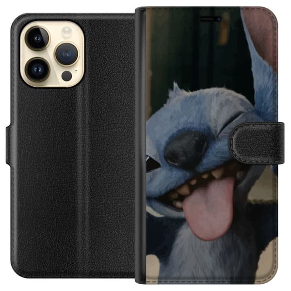 Apple iPhone 14 Pro Max Lommeboketui Stitch Søt Alien - Blå Favoritt fra Ytre Rommet