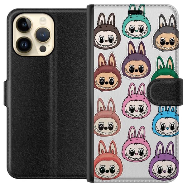 Apple iPhone 14 Pro Max Lompakkokotelo Labubu Macaron Monster - Söpö Keräilyfiguuri Tyylillä
