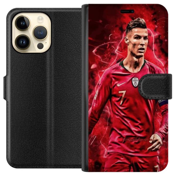 Apple iPhone 14 Pro Max Lommeboketui Ronaldo Ferdigheter - CR7 Design for Ekte Supportere