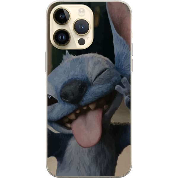 Apple iPhone 14 Pro Max Gjennomsiktig deksel Stitch Søt Alien - Blå Favoritt fra Ytre Rommet