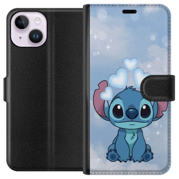 Apple iPhone 15 Lommeboketui Stitch Hoppande Gled - Morsomt Design for Gave