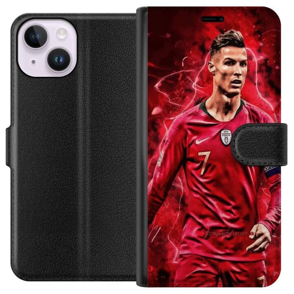 Apple iPhone 15 Lompakkokotelo Ronaldon Taidot - CR7 Suunnittelu Aidolle Kannattajalle
