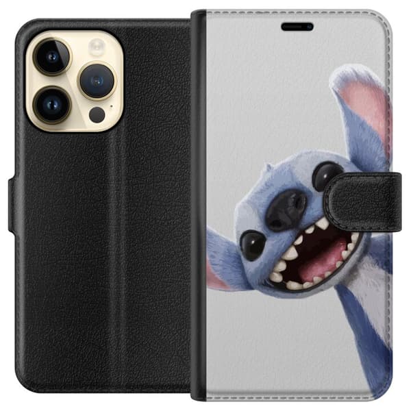 Apple iPhone 15 Pro Lommeboketui Stitch i Fart - Kawaii Design for Fans & Barn